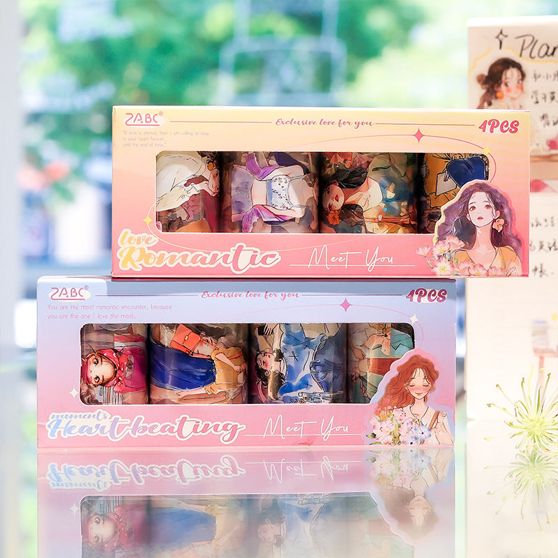 4 Rolls Fashion Girl PET Tapes Set WRSY