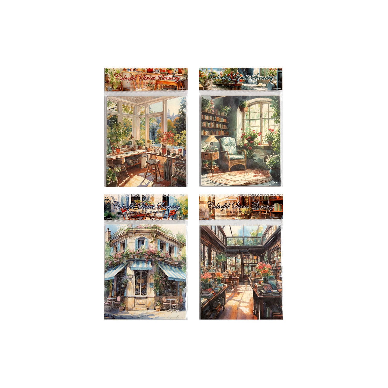 30 Pcs Shop Themed Scrapbook Paper QCJJ