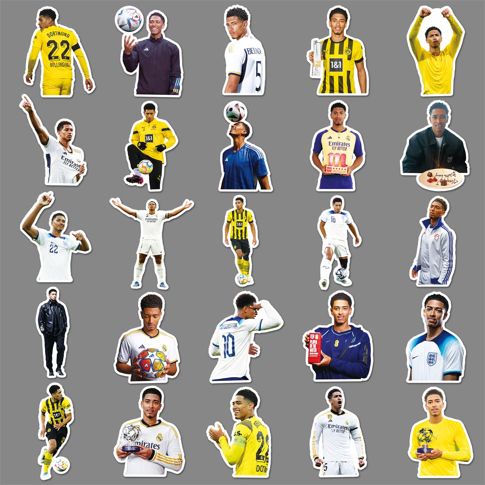 50Pcs Football Theme Waterproof Vinyl Stickers STY11