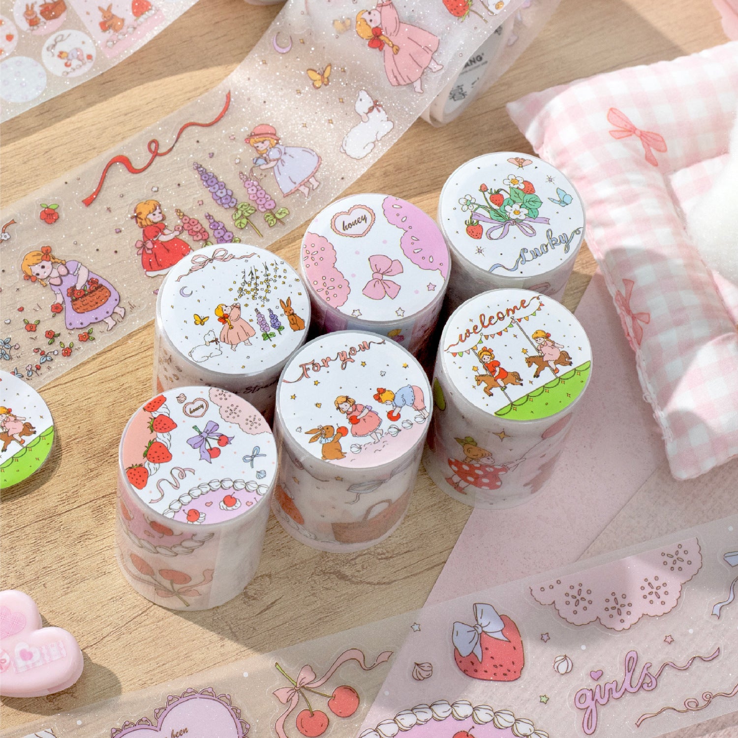 1 Roll Childhood Theme PET Stickers Tape THTWXZ