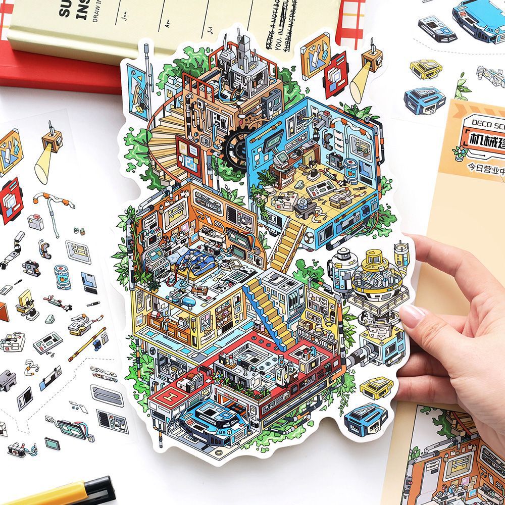 3D Shop House Scene DIY Stickers Kit JRYYZ38