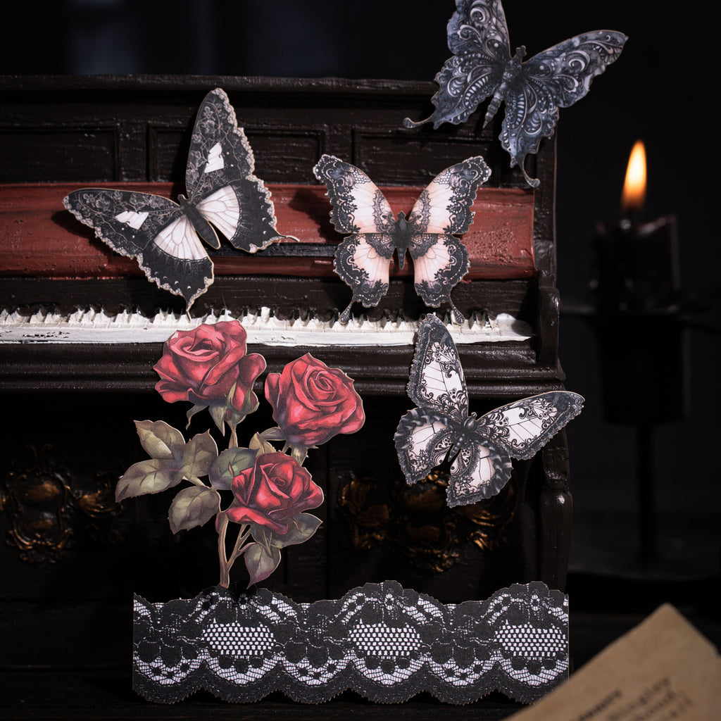 20 Pcs Gothic Theme Cardstock Stickers AHHJ