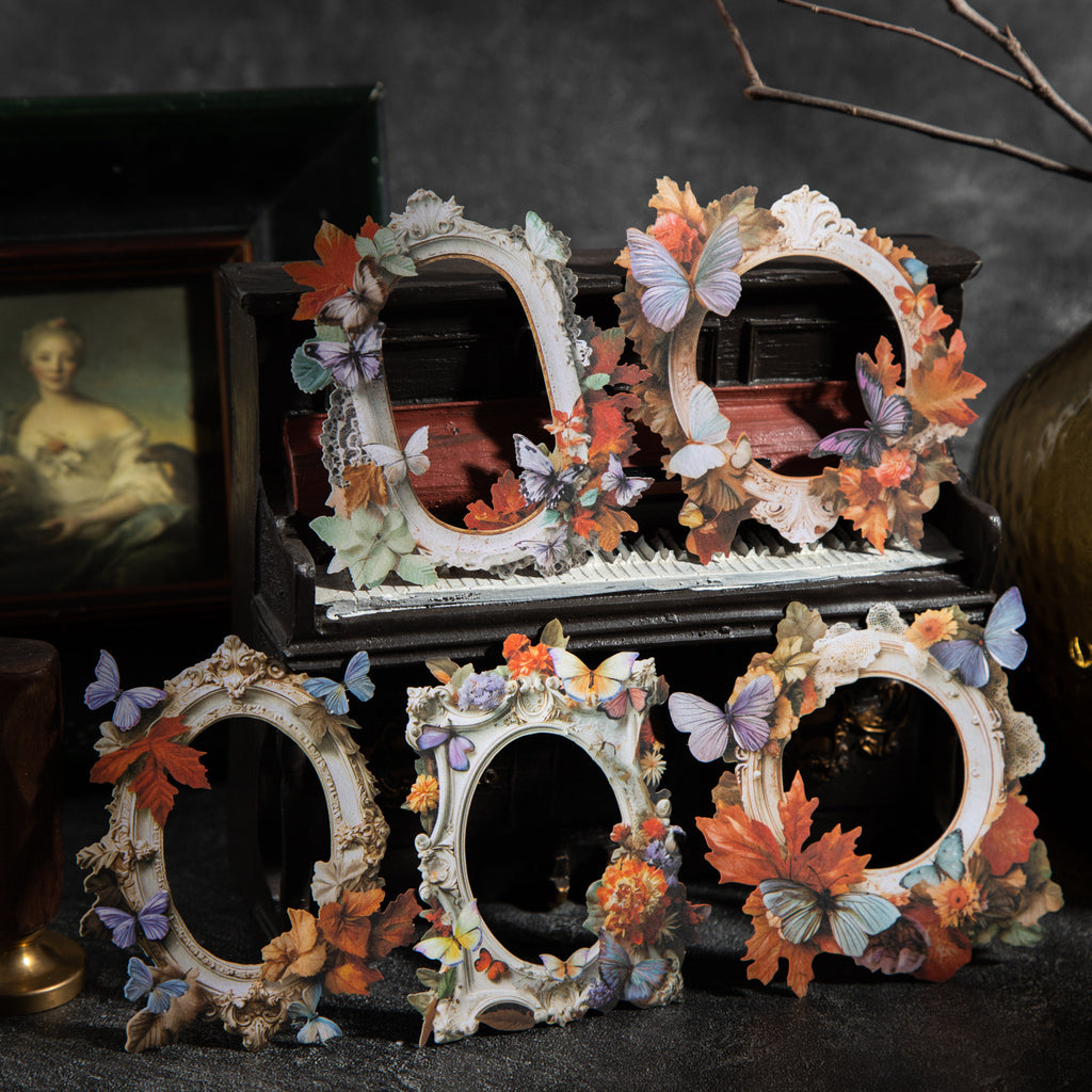 10 Pcs Botanical Frame Cardstock Stickers ZCBBK