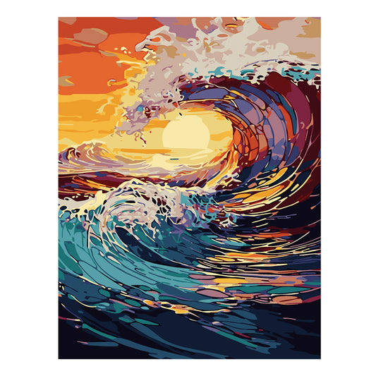 Paint By Number Sunset Waves