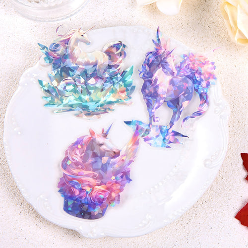 10 Pcs PET Unicorn Stickers MJDJS
