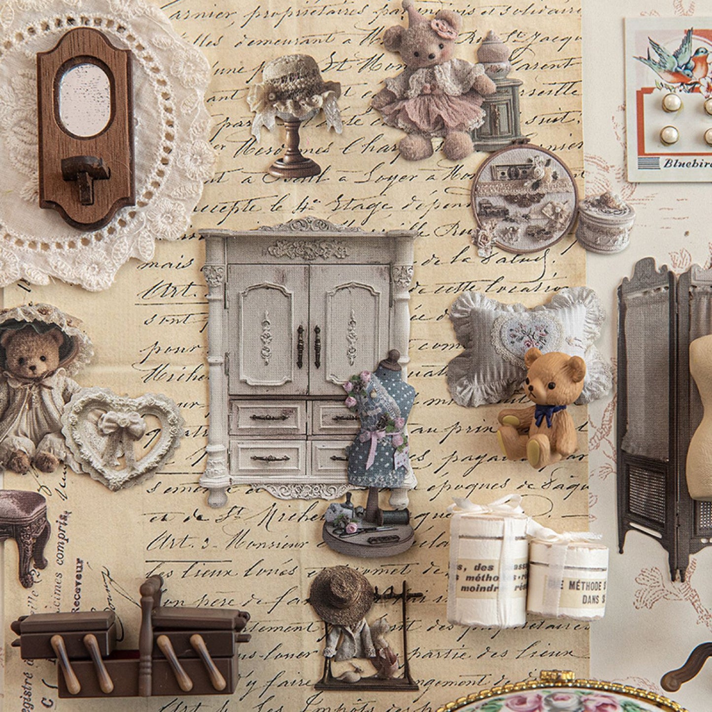 15 Pcs Rococo Furniture Stickers KKTMW