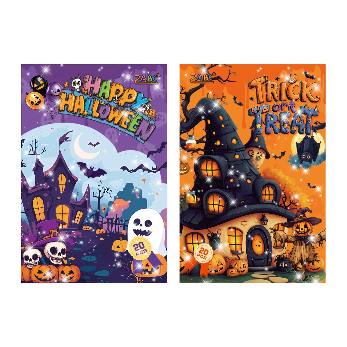 20 Sheets Holloween Theme Stickers Book WSGB