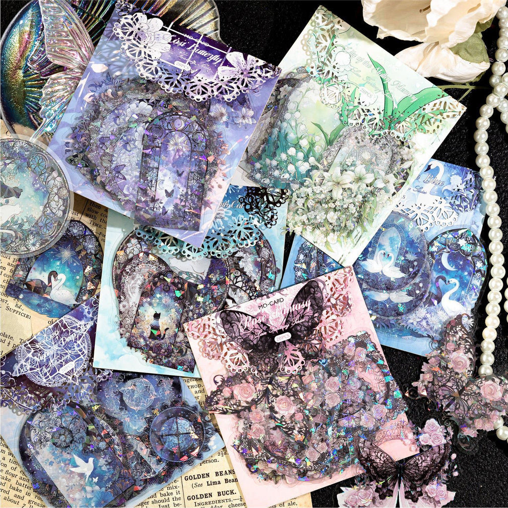 20 Pcs Lace Themed PET Stickers LSQM