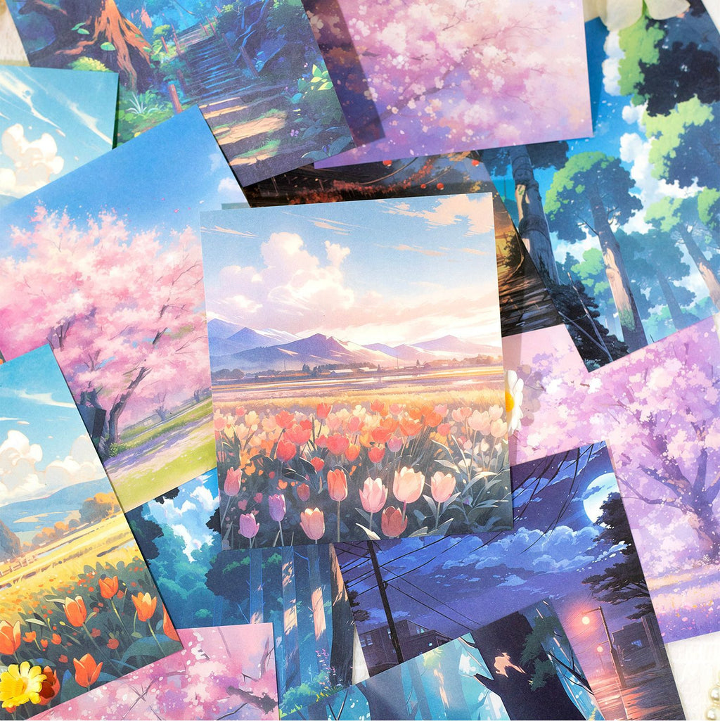 30 Pcs Landscape Scrapbook Paper HTQX