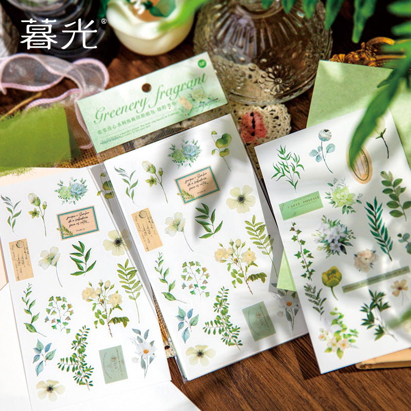 4 Sheets Flower Stickers and Transfer Stickers HJQX