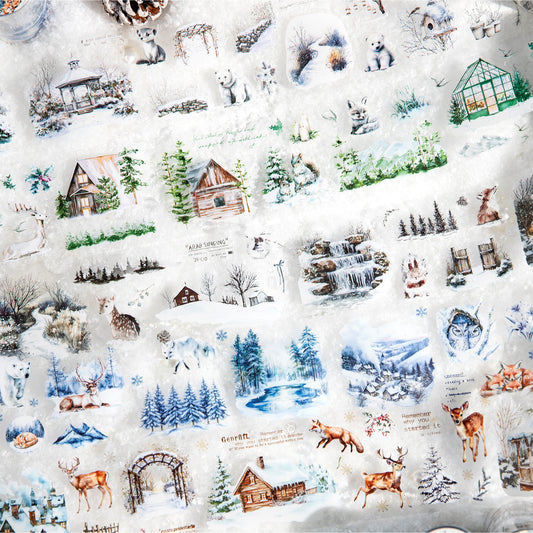 1 Roll Winter Landscape PET Stickers Tape DRXJ