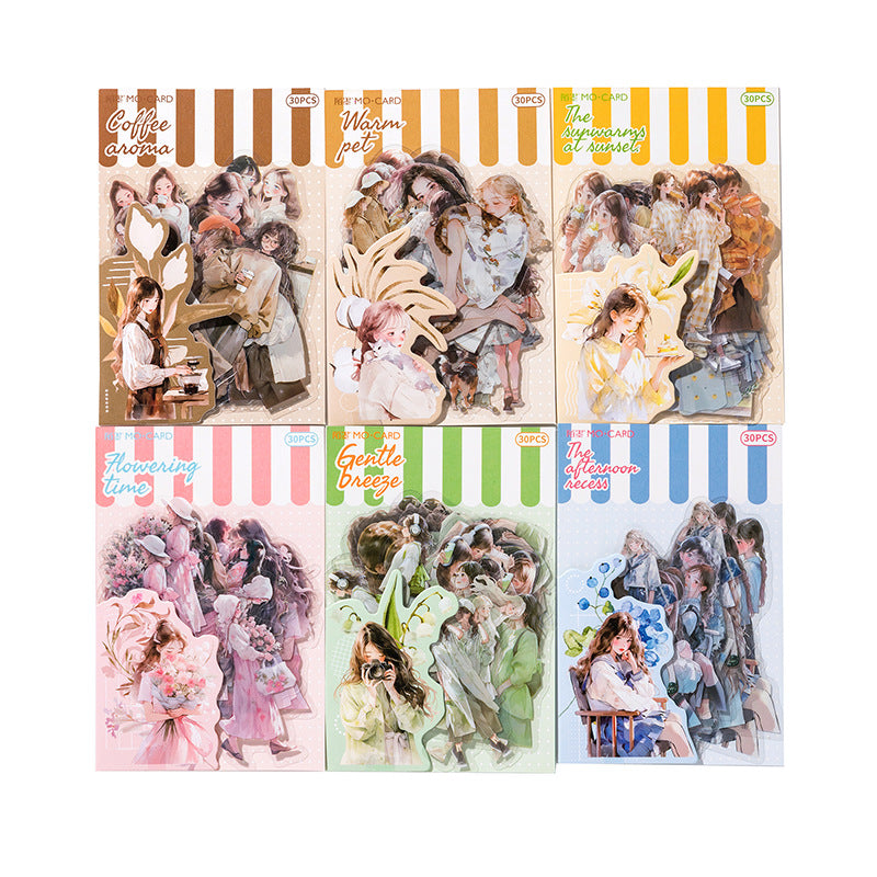 30 Pcs PET Girl Stickers WRBS