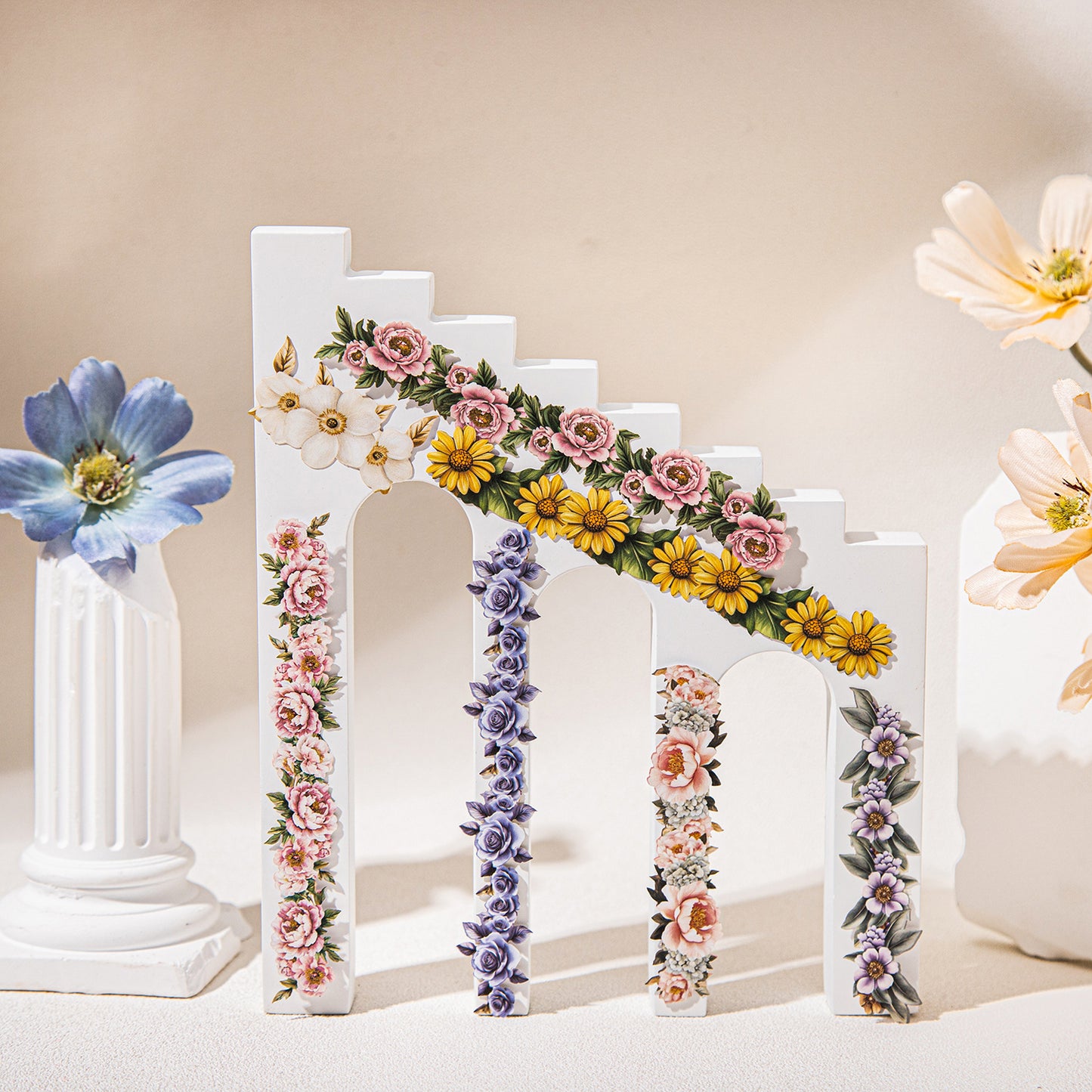 15 Pcs Vintage Flower Stickers LGHL