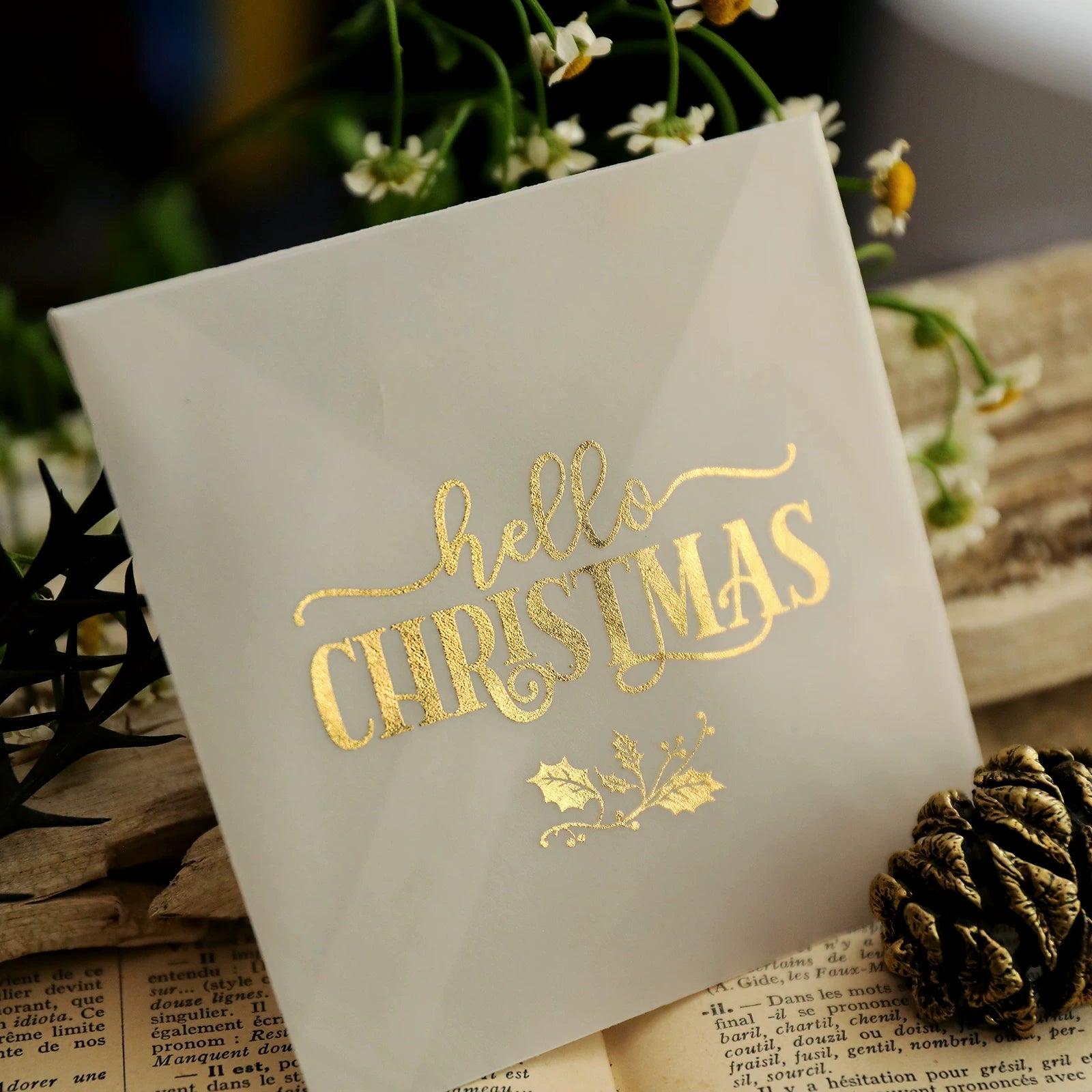 Gold Foil Rub On Stickers - Christmas