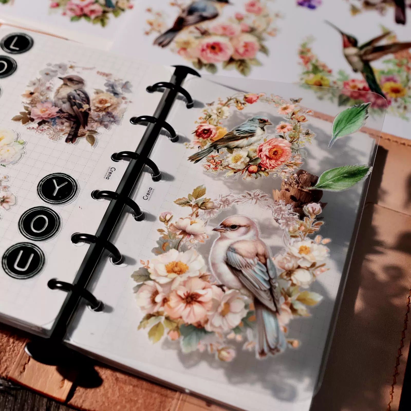 2 Sheets Waterproof Rub on Stickers - Birds