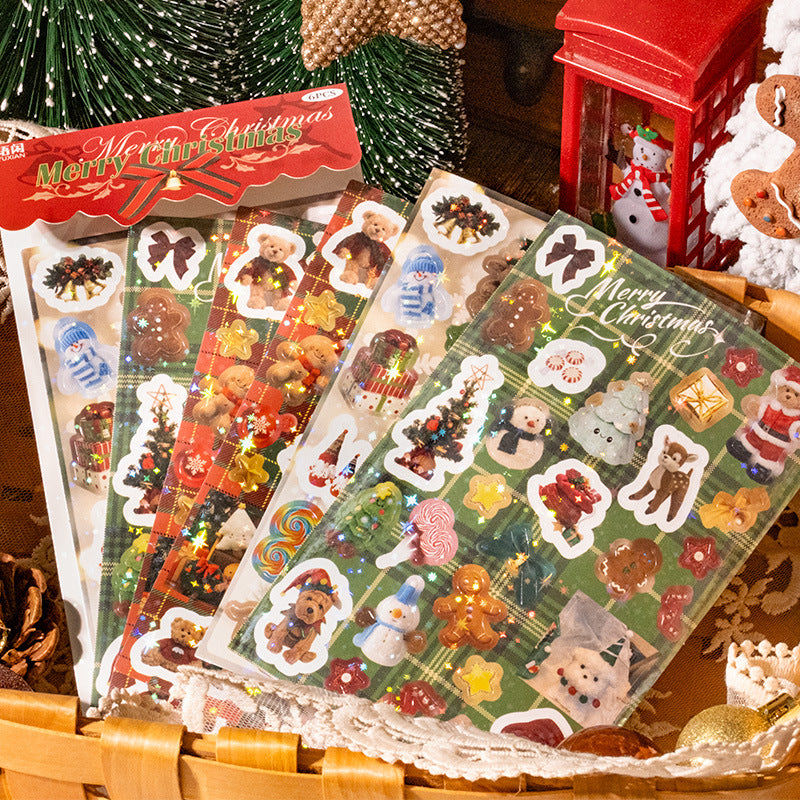 6 Sheets Christmas Stickres Book SDQY