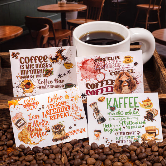 1 Roll Coffee Theme PET Stickers Tape KFYL
