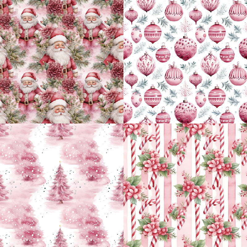 6 inch Pink Christmas Scrapbook Paper Pad SKP561