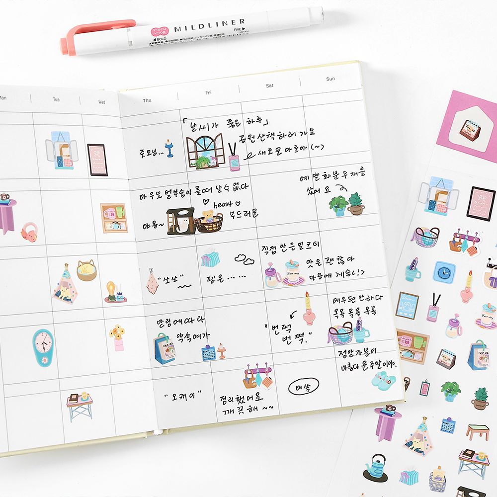 1 Sheet Lifestyle Planner PET Stickers XSHXL