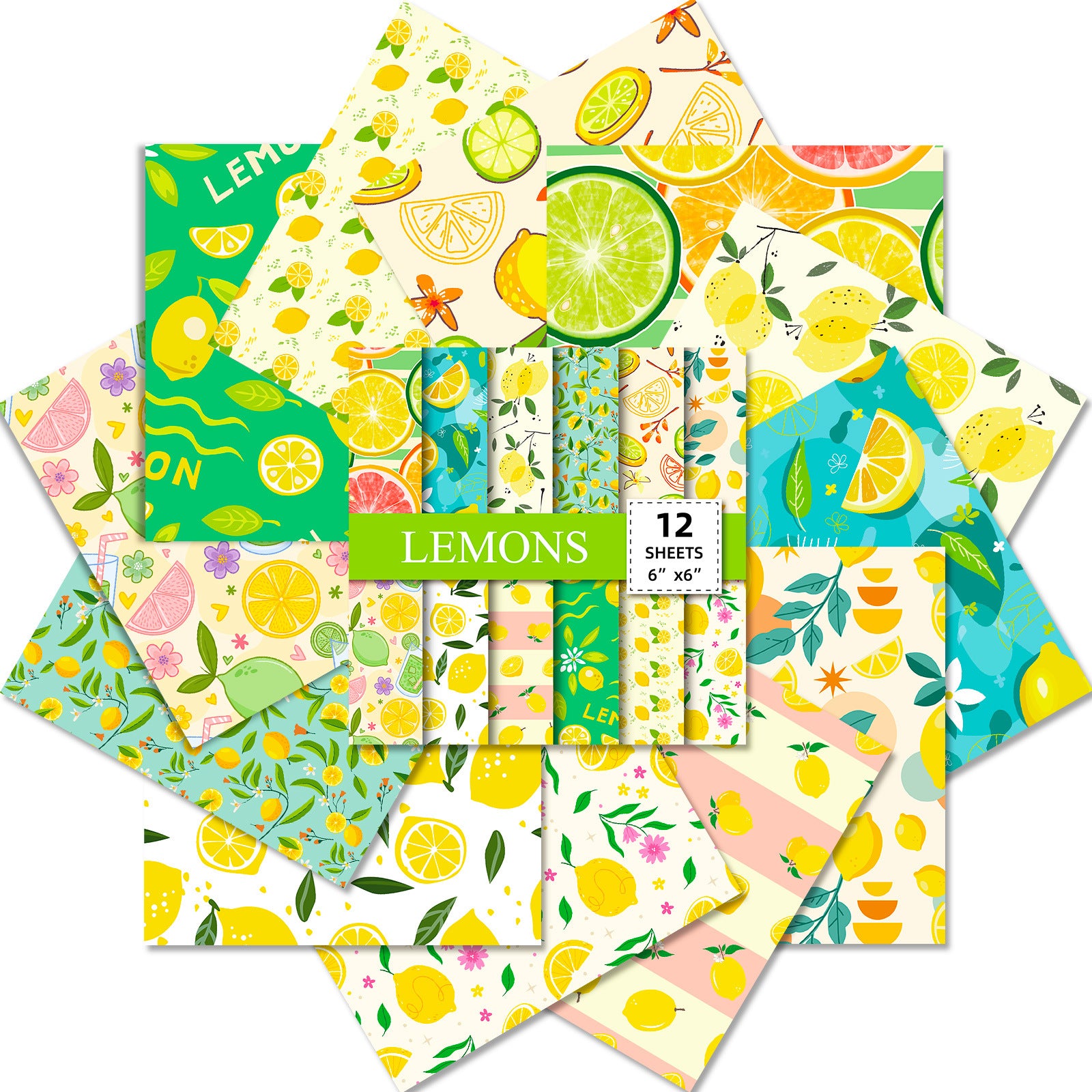 6 inch Lemon Scrapbook Paper Pad PA849