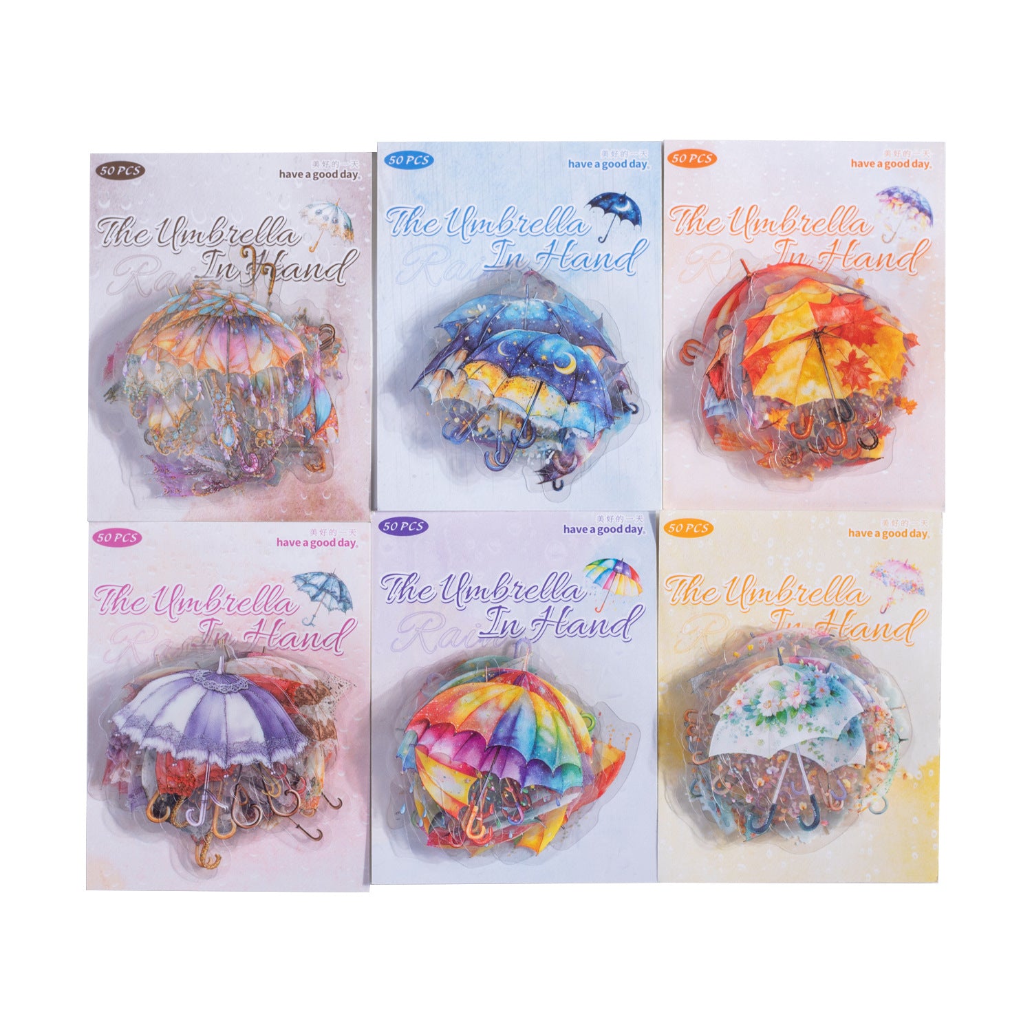 50 Pcs Umbrella PET Stickers YSWSL