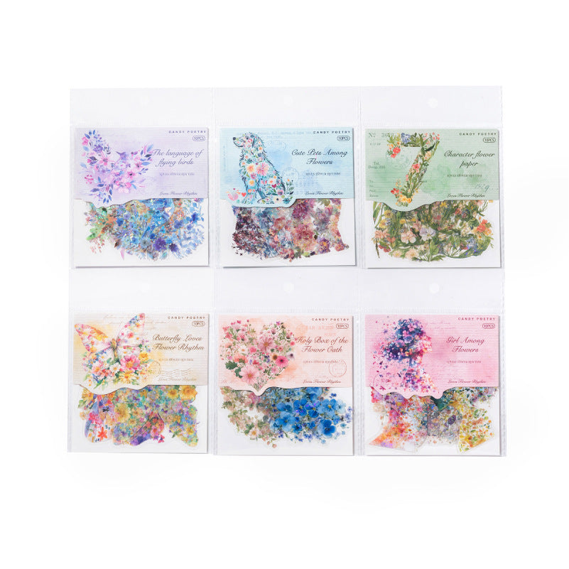 10 Pcs Floral World PET Stickers HHSJ