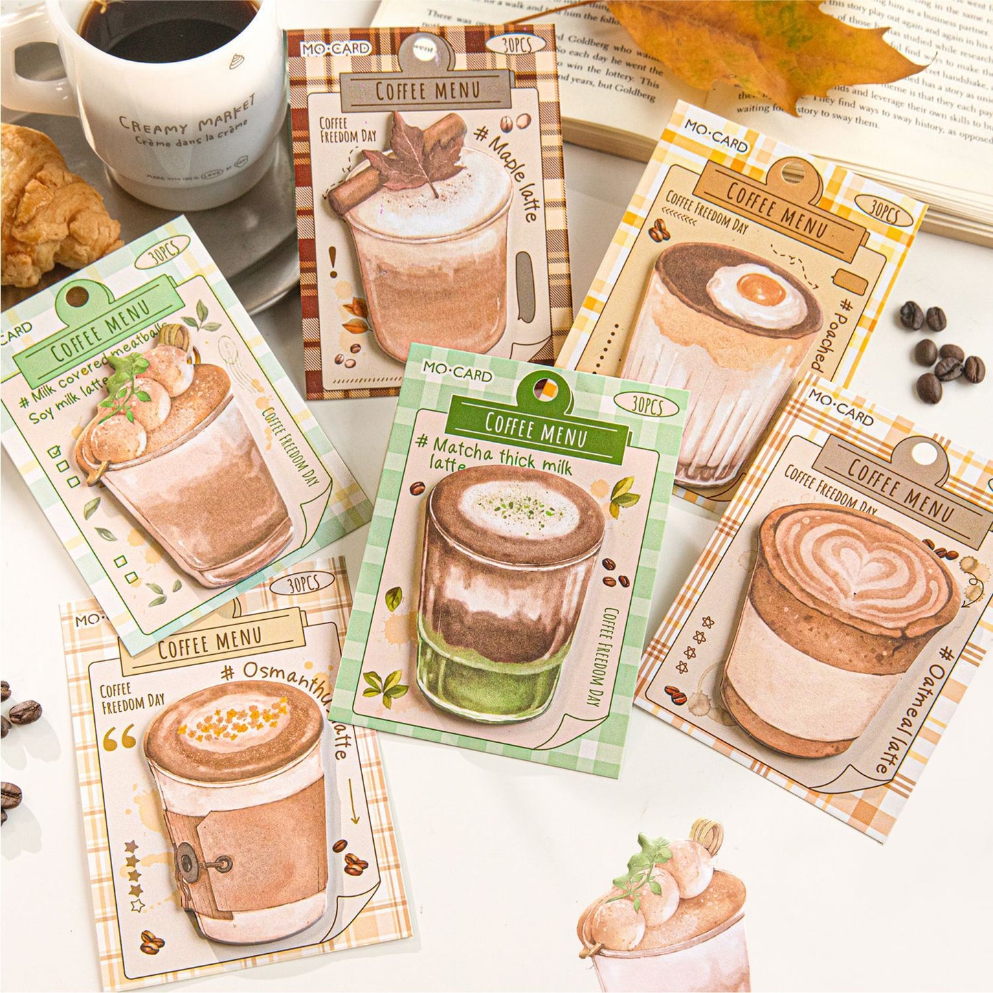 30 Sheets Coffee Shaped Notepad Paper KFZYR