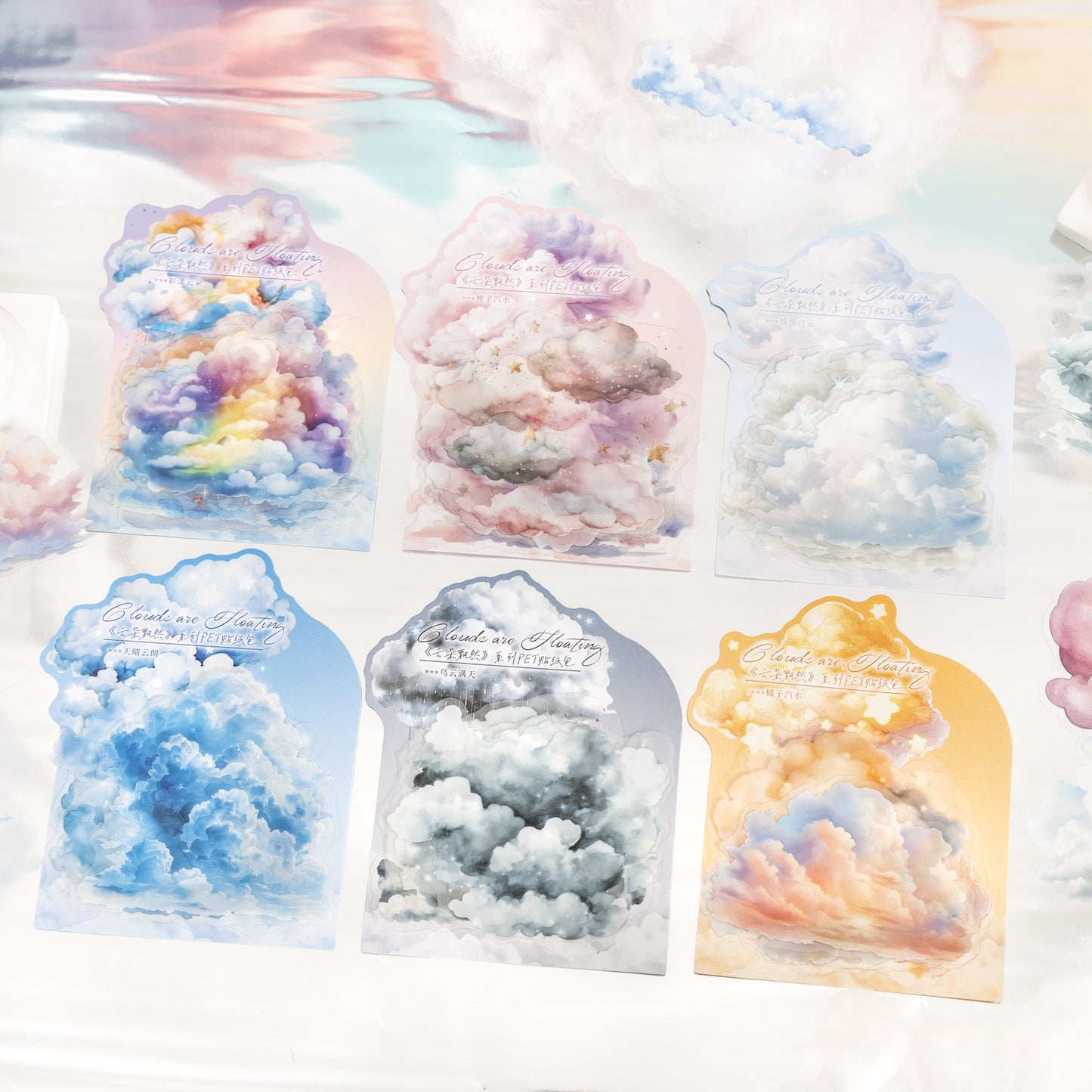 10 Pcs PET Cloud Stickers YDPR