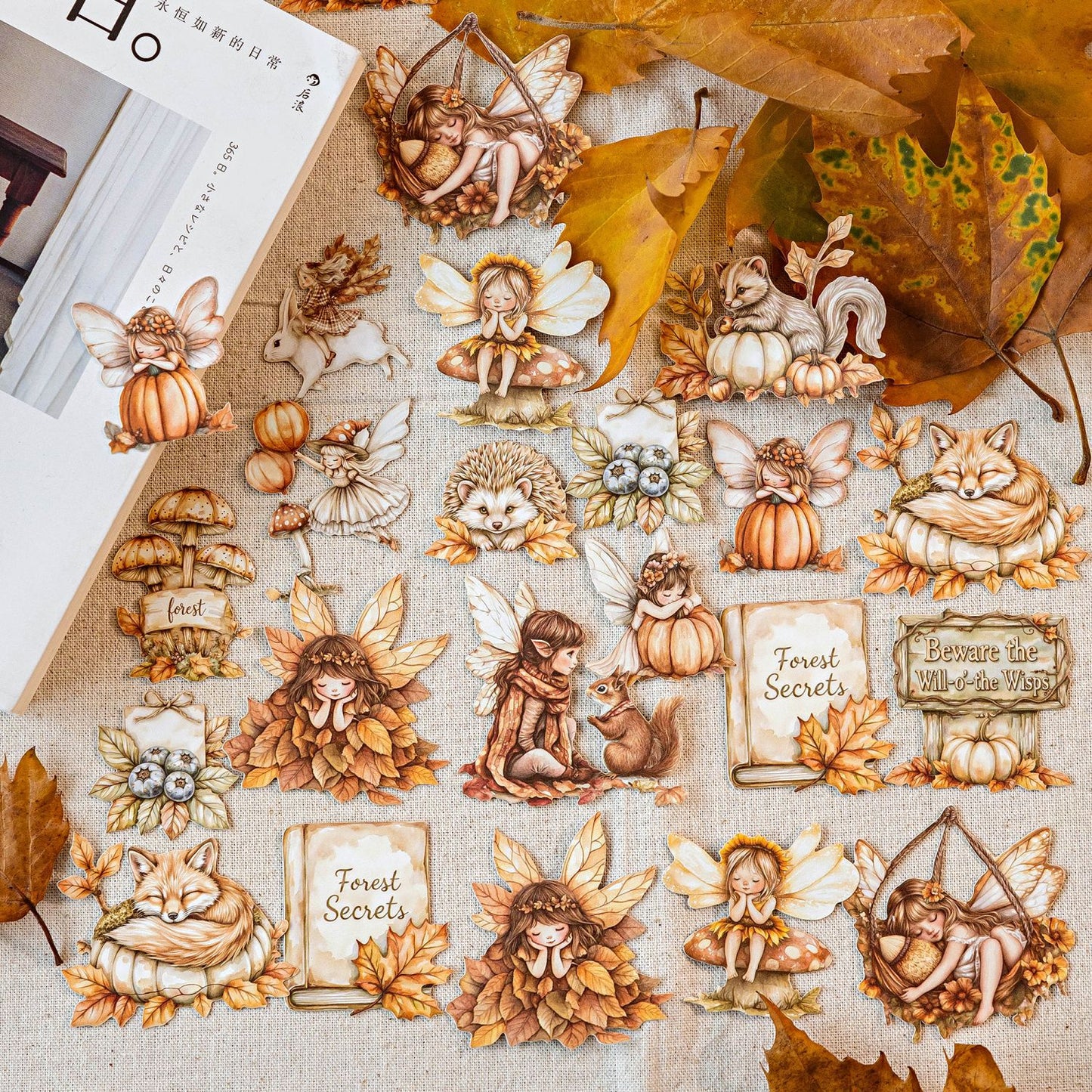30 Pcs Autumn Themed Journal Stickers QRZJ