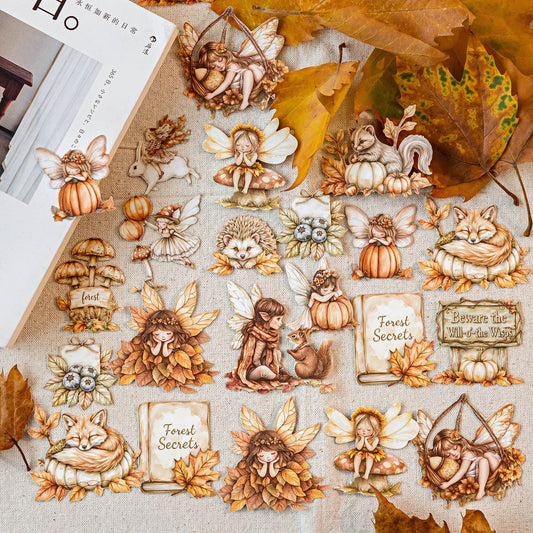 30 Pcs Autumn Themed Journal Stickers QRZJ