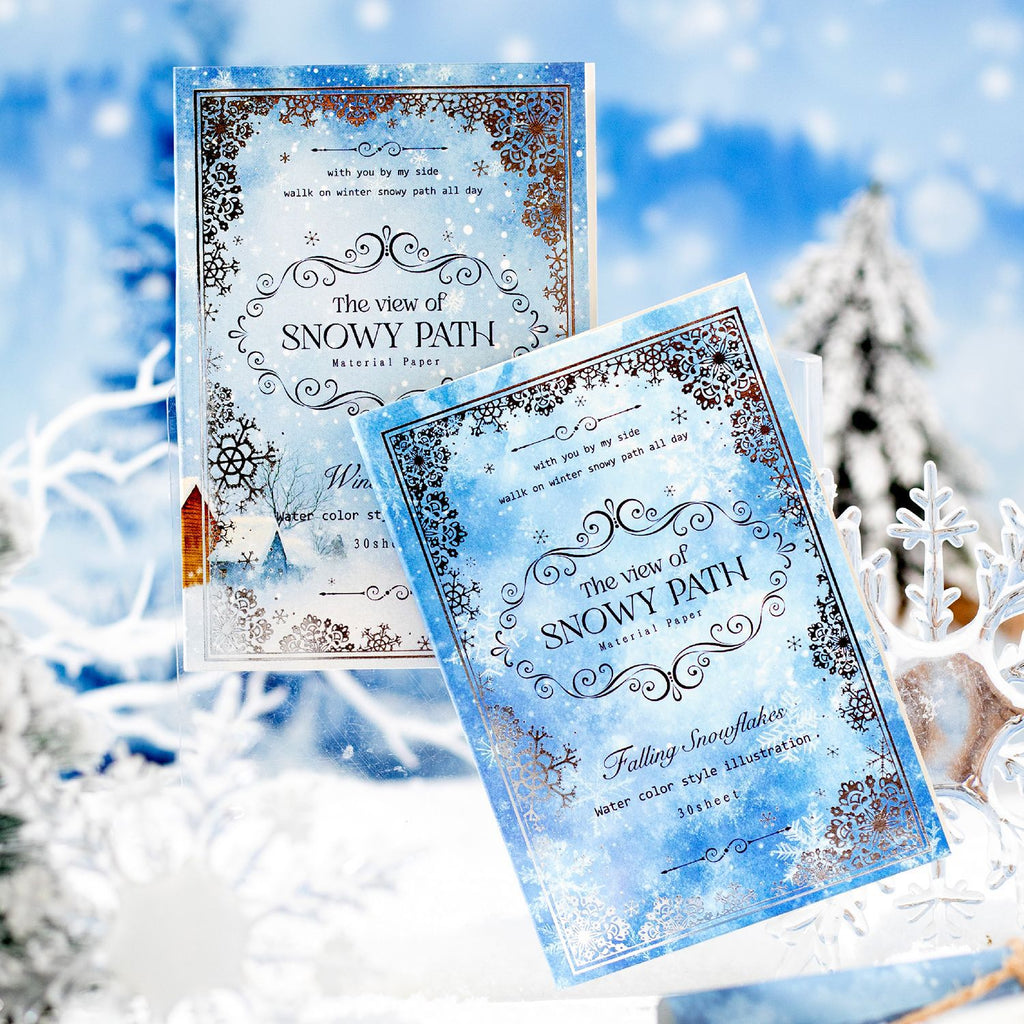30 Pcs Snow Theme Scrapbook Paper XJXJ