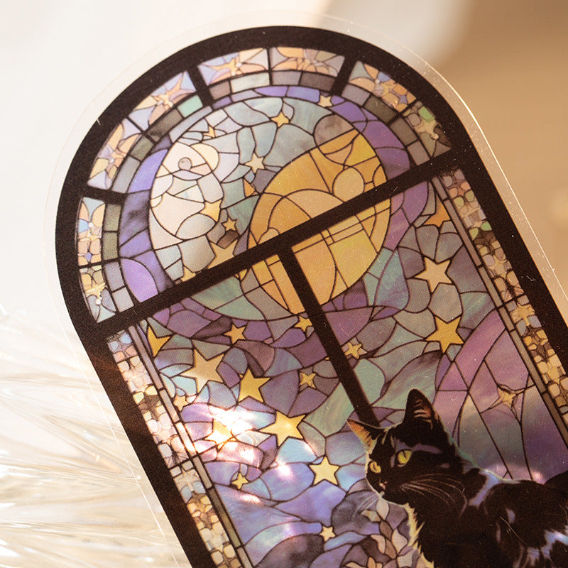 10 Pcs Vintage Windows Cat PVC Stickers AYMY