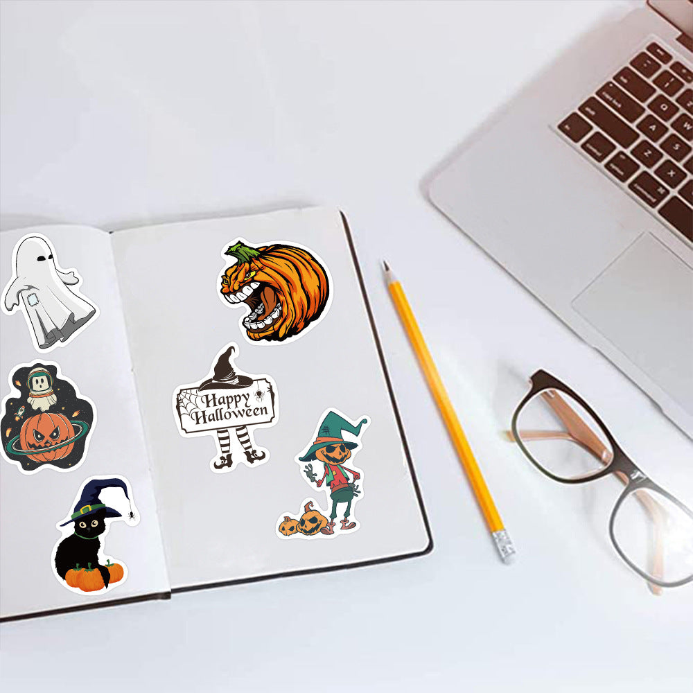 50 Pcs Vinyl Halloween Pumpkin Stickers WSJ413