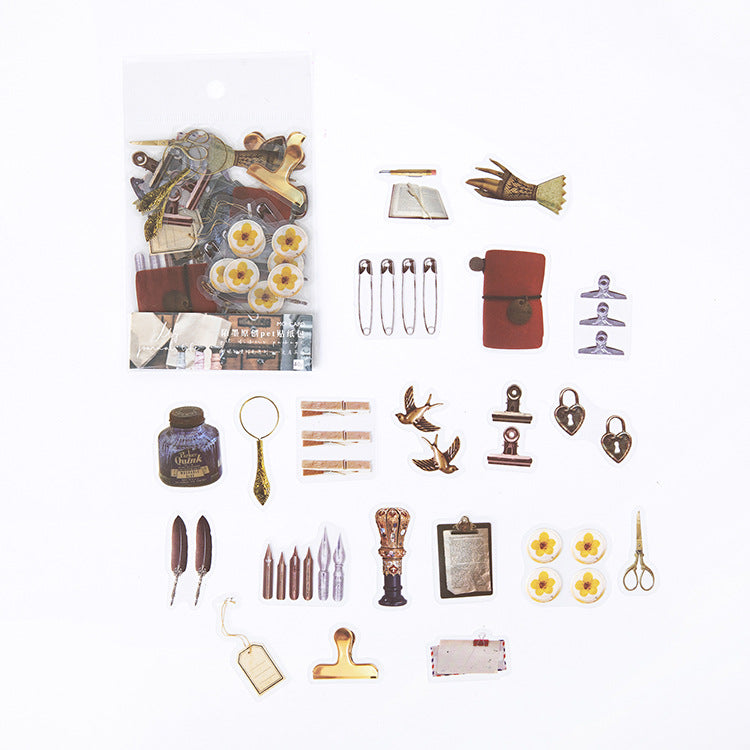 40 Pcs Antique Stationery PET Stickers