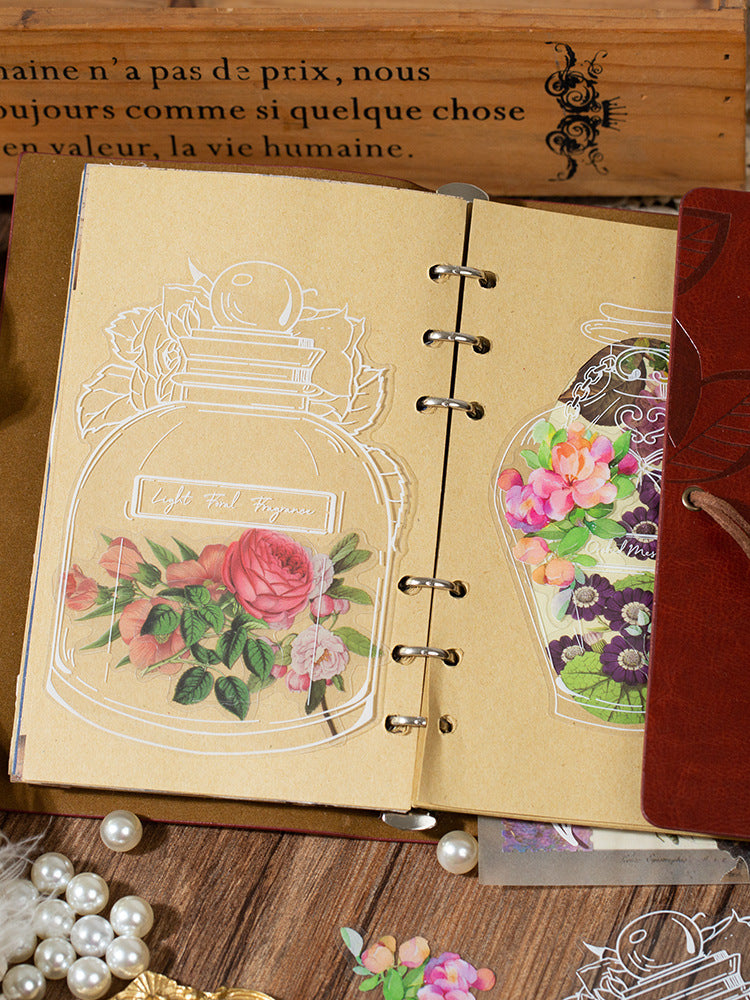 1 Roll Flower and Bottle PET Stickers HMLL