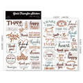 2 Sheets Waterproof Rub on Stickers - Thank You
