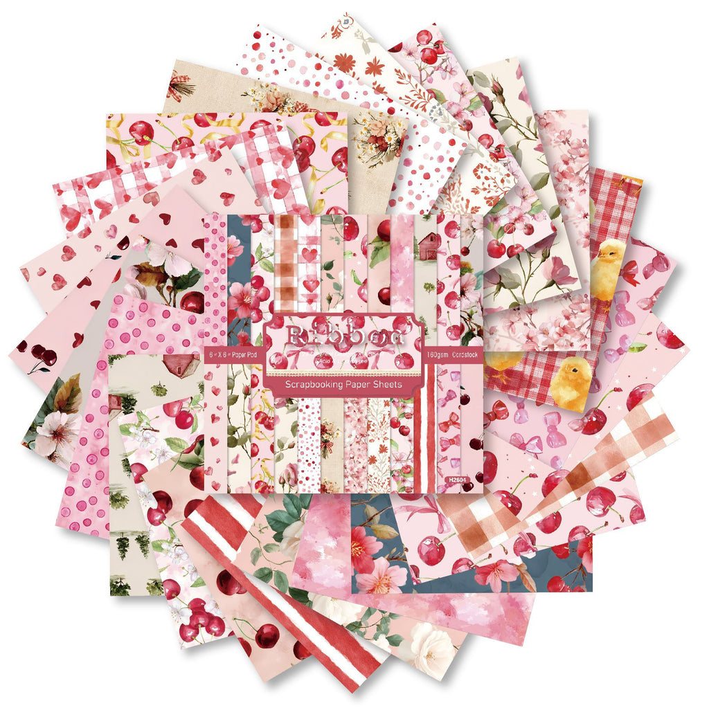 6 inch Ribbon Scrapbook Paper Pad SKP604