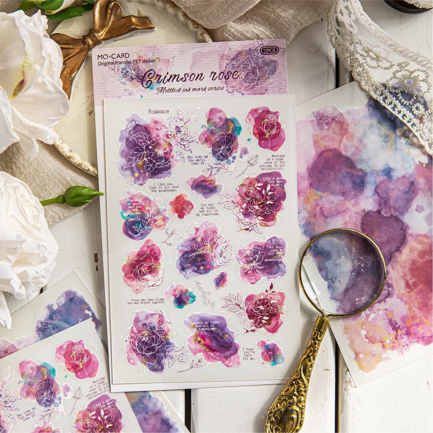2 Sheets Watercolor Transfer Stickers BBMJ