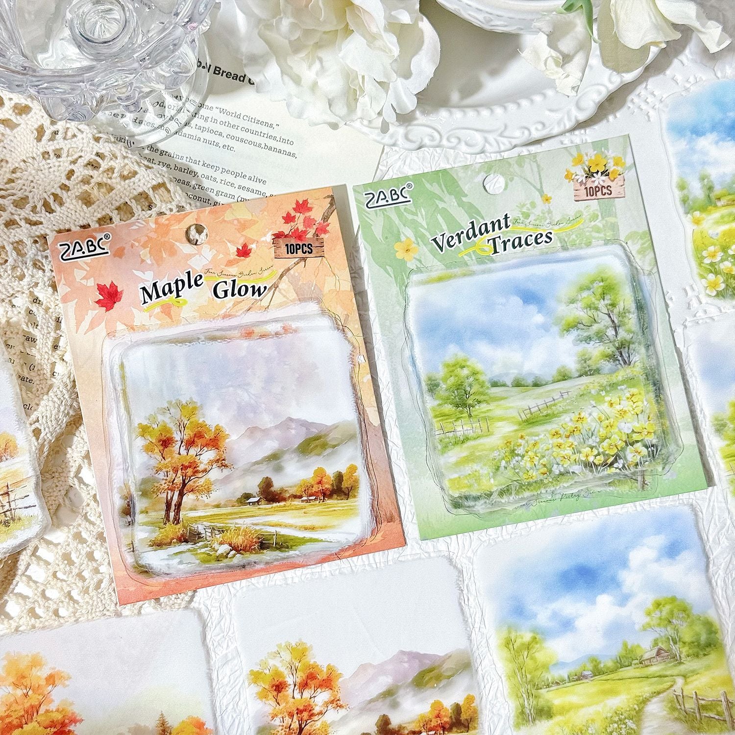 10 Pcs Seasonal Natural Landscape PET Stickers SJWY