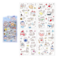 4 Pcs Kawaii Cartoon Cats PET Stickers - Blue