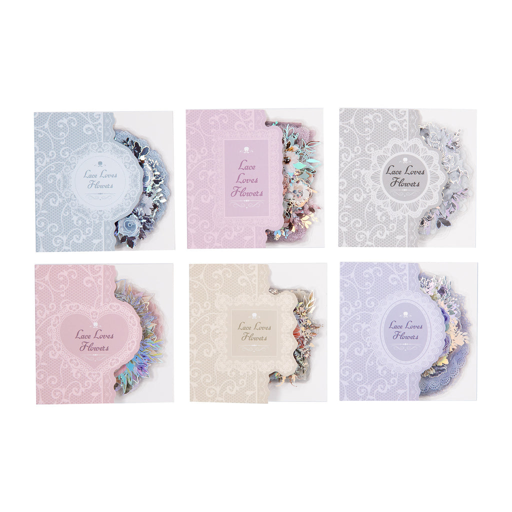 30 Pcs Lace PET Stickers Book LSXJ