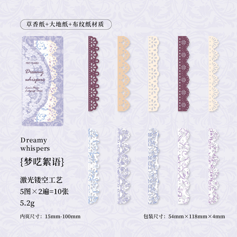 10 Pcs Lace Scrapbook Paper LSHY