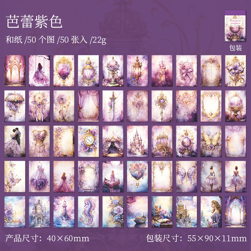 50 Pcs Vintage Washi Stickers Book LMXZ