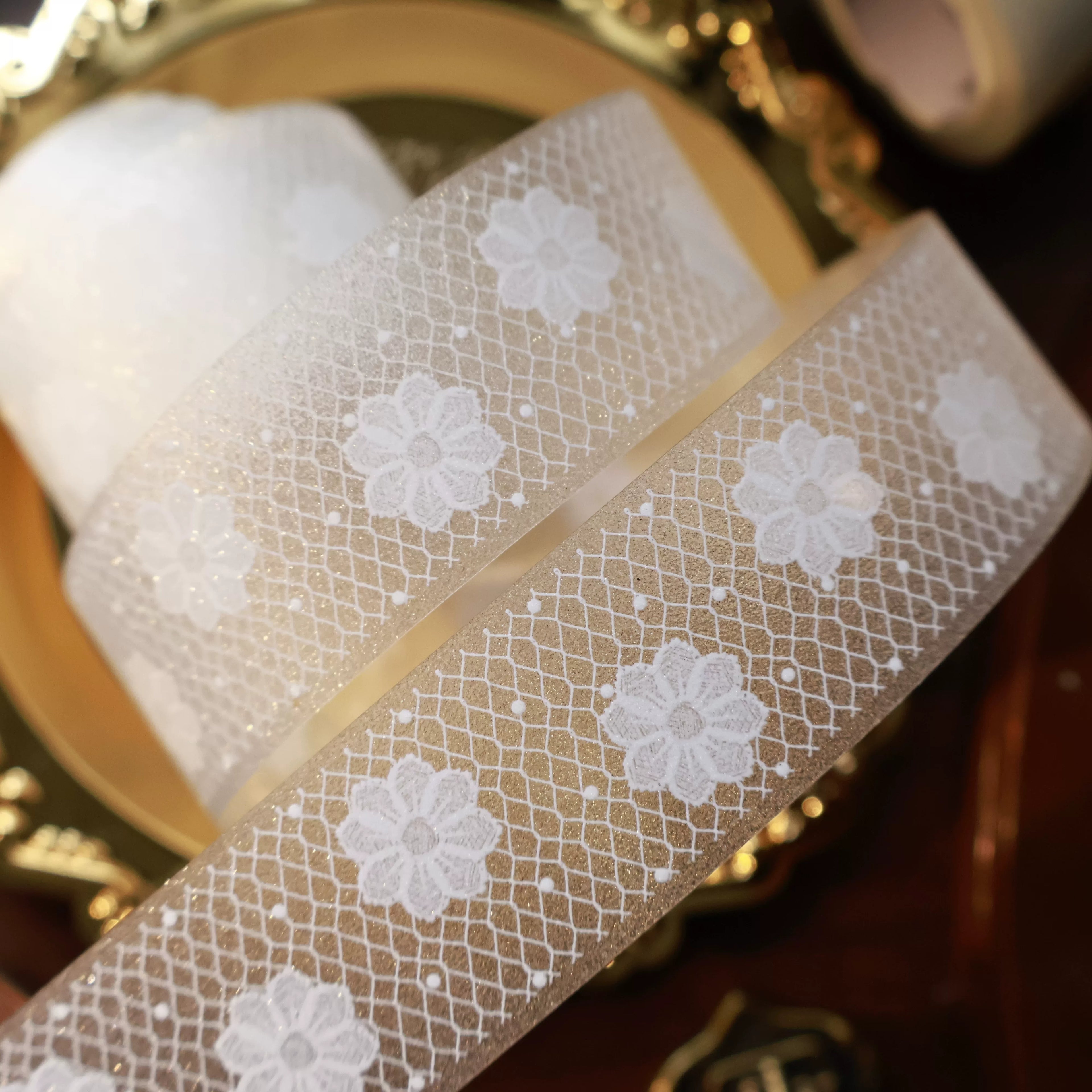 Floral Decorative Tape Rolls- Pure White Guipure