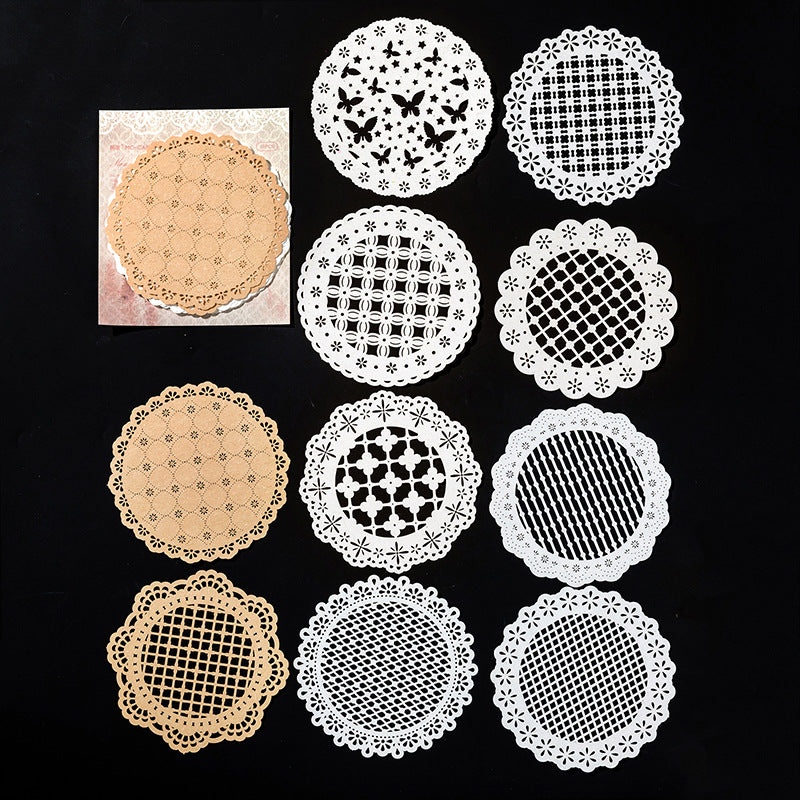 10 Pcs Ornate Lace Vintage Hollow-out Paper YYWGF