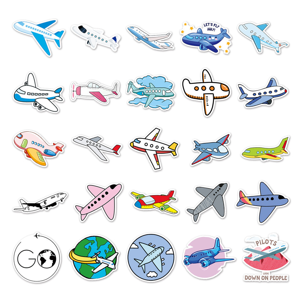 50 Pcs Vinyl Airplane Stickers FJ534