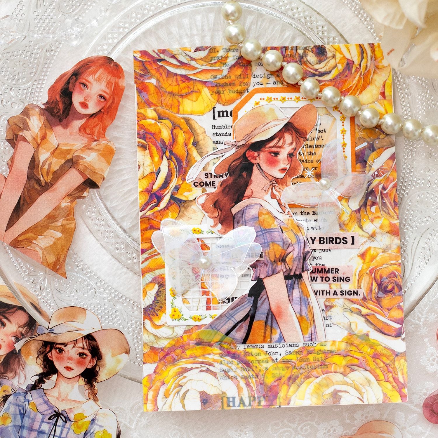 30 Pcs Fashion Girl PET Stickers ZDYSH