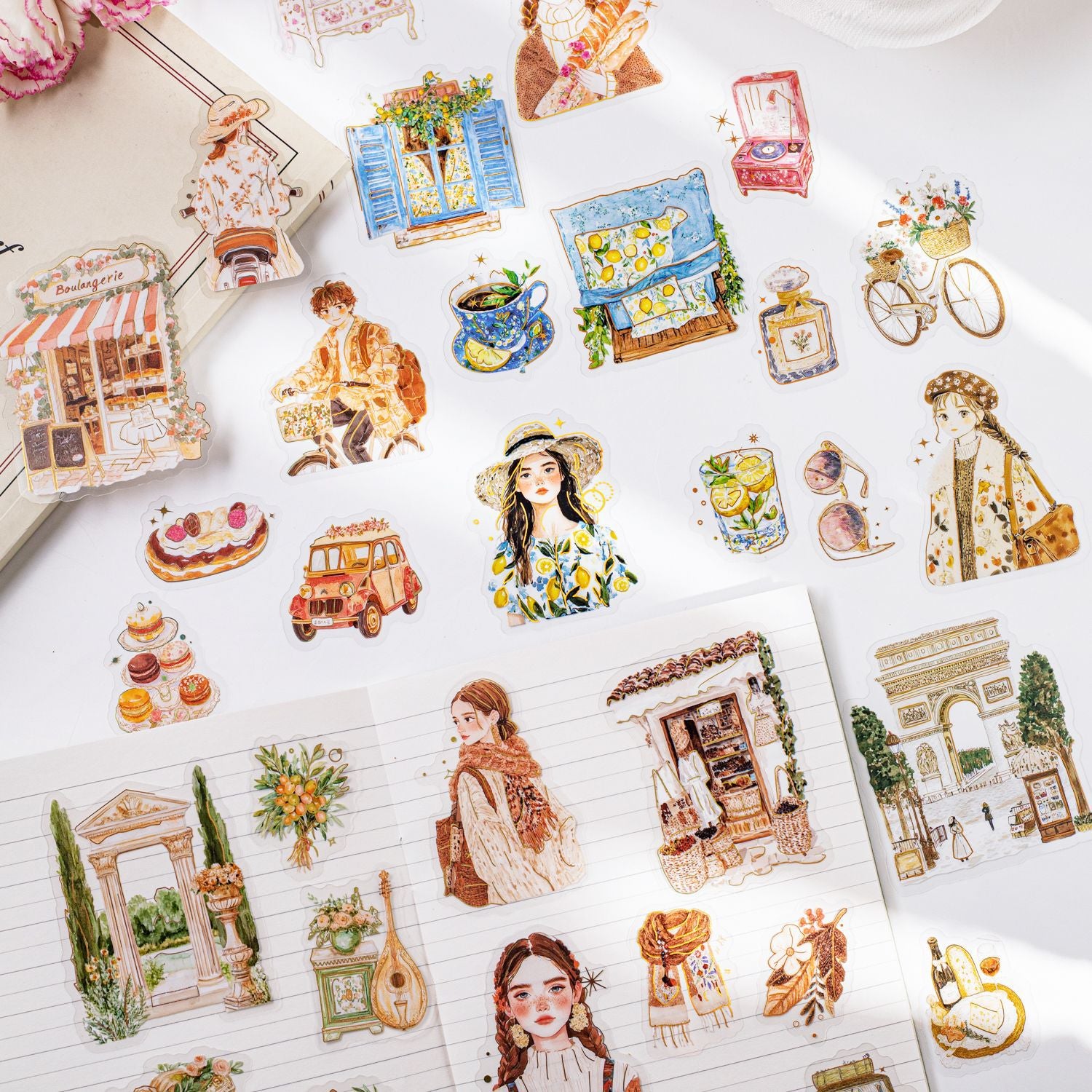 20 Pcs Travel Girl PET Stickers LJFJ
