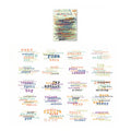 40 Pcs Vintage Typography Quotes PET Stickers - Rainbow