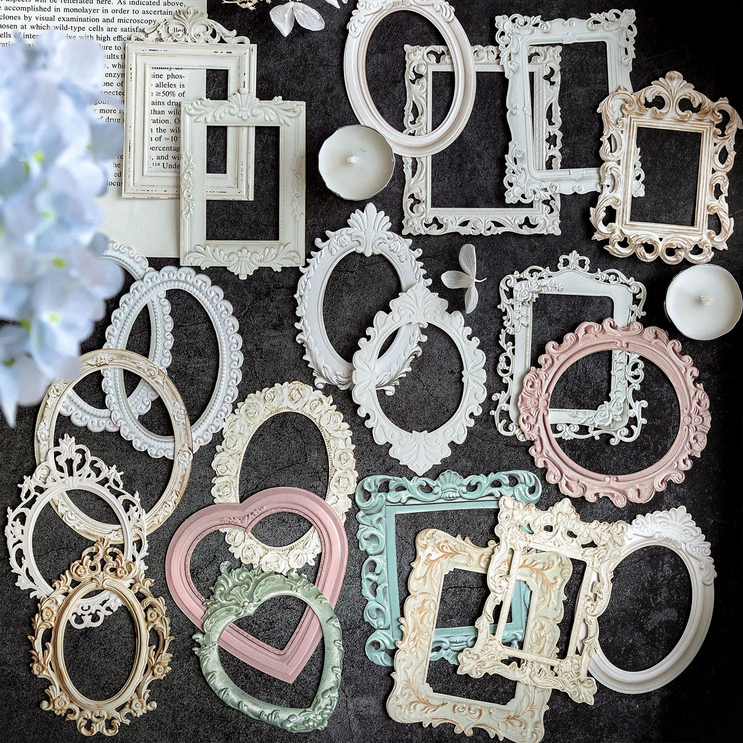 10 Pcs Antique Baroque Relief Frame Paper Pack - Roman